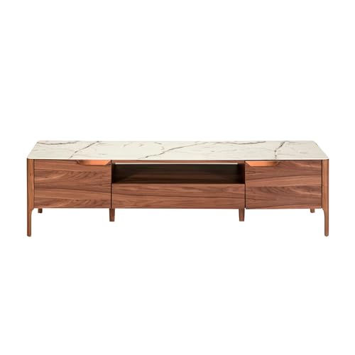 Ángel Cerdá - TV-Ständer aus Nussbaum und Fiberglas mit Marmoreffekt - TV-Ständer aus Holz mit Schublade und Soft-Closing-Türen - modern, langlebig und funktionell - 180 x 45 x 50 cm Ángel Cerdá - TV-Ständer aus Nussbaum und Fiberglas mit Marmoreffekt - TV-Ständer aus Holz mit Schublade und Soft-Closing-Türen - modern, langlebig und funktionell - 180 x 45 x 50 cm von AC ANGEL CERDÁ
