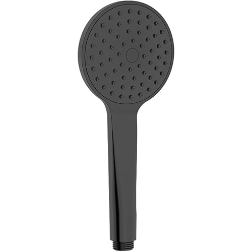 AquaCraft 130 Handbrause Schwarz Matt 100 mm rund I Duschkopf mit 1 Strahlart Regen I Sparduschkopf 9 l/min I Easy-to-clean I Duschbrause Universal I Minimalistisches Design von AC AquaCraft