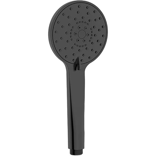 AquaCraft 130 Handbrause schwarz matt 100 mm rund I Duschkopf mit 5 Strahlarten Regen Swirl Massage I Energiesparend 9 l/min I Easy-to-clean I Regendusche Brause Universal von AC AquaCraft