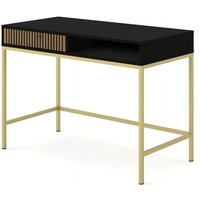 Schminktisch RAVENNA F 112x50 cm Schreibtisch Konsole mattschwarz / Handwerker von AC-DECO