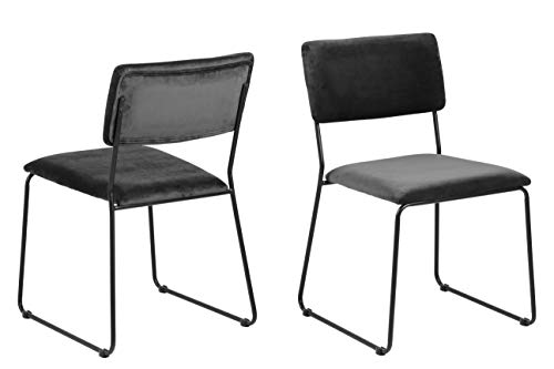 AC Design Constantin Stuhl, dunkelgrau, Stoff, B: 50 x H: 80 x T: 53,5 cm, 2 Stück von AC Design Furniture