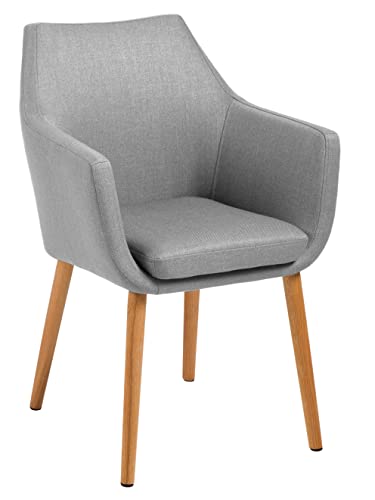 AC Design Furniture Trine Esszimmerstuhl mit Armlehne in Hellgrau, 1 Stück, Küchenstuhl, Polstersitz mit Kisse und Beinen aus Eiche, Moderne Stuhl mit Armlehne zum Esszimmer, B: 58 x H: 84 x T: 58 cm AC Design Furniture Trine Esszimmerstuhl mit Armlehne in Hellgrau, 1 Stück, Küchenstuhl, Polstersitz mit Kisse und Beinen aus Eiche, Moderne Stuhl mit Armlehne zum Esszimmer, B: 58 x H: 84 x T: 58 cm von AC Design Furniture