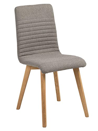 AC Design Furniture Sofi Esszimmerstühle, H: 90 x B: 42 x T: 43 cm, Hellgrau, Stoff/Eiche, 2 Stk. von AC Design Furniture