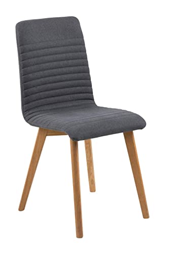 AC Design Furniture Sofi Esszimmerstuhl, H: 90 x B: 42 x T: 43 cm, Grau, Stoff/Eiche, 2 Stk. von AC Design Furniture