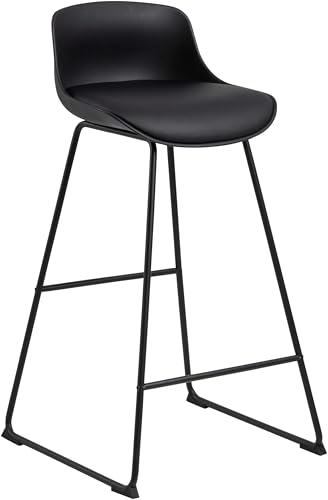 AC Design Furniture 85087 Tille Bar stool, Leatherette, L: 49 x W: 43 x H: 94 cm, 2 pcs, Schwarz von AC Design Furniture