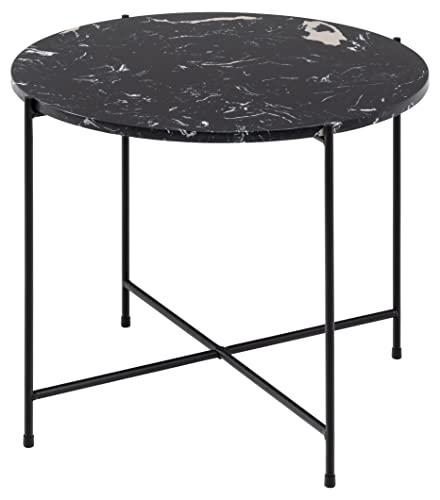 AC Design Furniture Agnar runder Beistelltisch in schwarzer Marmorsteinoptik mit schwarzen Metallbeinen, Wohnzimmer-Beistelltisch in exklusiver Marmor-Optik, Marmor-Wohnzimmermöbel, kleiner Couchtisch AC Design Furniture Agnar runder Beistelltisch in schwarzer Marmorsteinoptik mit schwarzen Metallbeinen, Wohnzimmer-Beistelltisch in exklusiver Marmor-Optik, Marmor-Wohnzimmermöbel, kleiner Couchtisch von AC Design Furniture