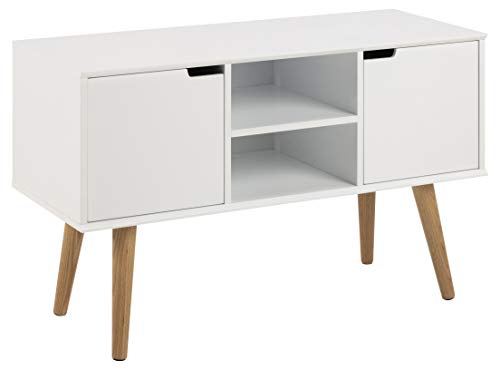 AC Design Furniture 60639 Anrichte Mariela, Türen 2 Stück, Boden 1 Stück Holz, 96 x 38 x 62,5 cm, weiß von AC Design Furniture