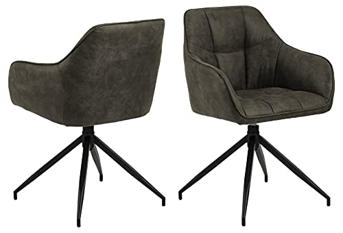 AC Design Furniture Belinda Carver Esszimmerstuhl, H: 84,5 x B: 59 x T: 54,5 cm, Olivgrün, Stoff/Metall, 1 Stk. von AC Design Furniture