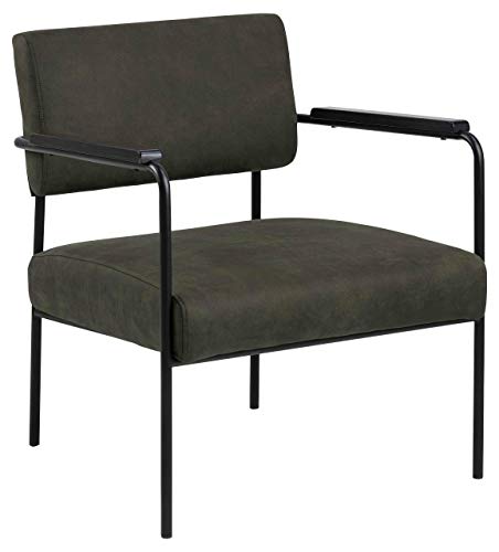 AC Design Furniture Bentley Carver Esszimmerstühle 2er Set, H: 83 x B: 58 x T: 55 cm, Waldgrün/Schwarz, Samt/Metall, 2 Stk von AC Design Furniture