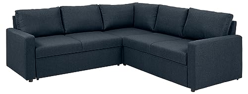 AC Design Furniture Richard Ecksofa mit Schlaffunktion und Stauraum in Dunkelblau, L-Sofa für 4 Personen mit Ausziehbettfunktion, B: 228 x H: 85 x T: 228 cm von AC Design Furniture