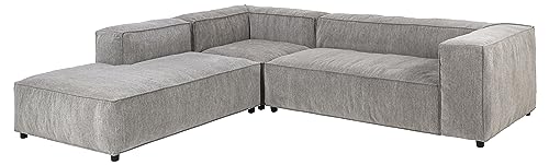 AC Design Furniture Nohr Ecksofa mit Chaise Longue in Hellgrau, Modernes Modulares Sofa für 4 Personen, B: 281 x H: 67 x T: 250 cm von AC Design Furniture