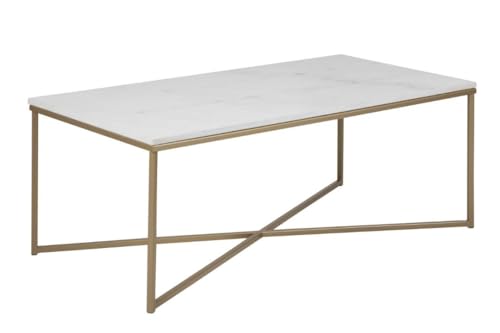 AC Design Furniture Couchtisch Antje, B: 120 x T:60 x H: 46 cm, Marmor, Weiss von AC Design Furniture