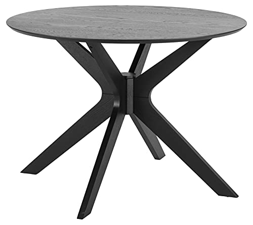 AC Design Furniture Dion runder Esstisch für 4 Personen schwarz, Küchentisch aus Holz, Esstisch für kleine Küche, Esszimmermöbel, Ø: 105 x H: 75 cm, 1 Stk. von AC Design Furniture