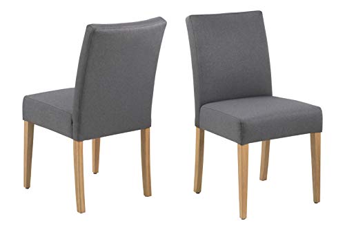 AC Design Furniture Emily Dining Chair, Grey, Polyester, L: 60 x W: 49.5 x H: 91 cm, 2 pcs. von AC Design Furniture