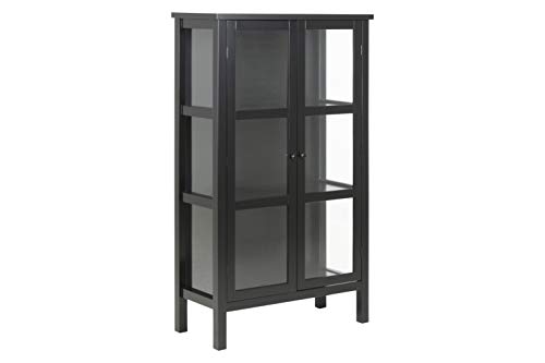 AC Design Furniture Enes Glass cabinet, black, MDF, L: 35.5 x W: 80 x H: 136.5 cm, 1 pcs. von AC Design Furniture