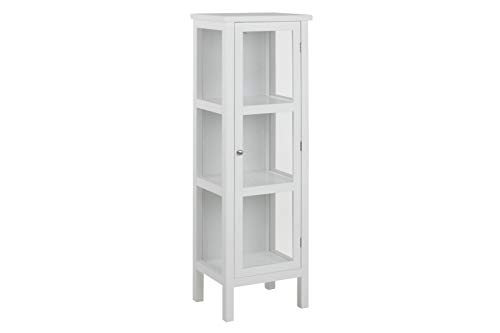 AC Design Furniture Enes Glasschrank, MDF, weiß, L: 35.5 x W: 45.5 x H: 136.5 cm von AC Design Furniture