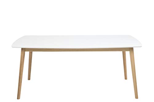 AC Design Furniture Pernille Esstisch, B: 180 x T: 90 x H: 75,5 cm, Weiß/Eiche, Holz, 1 Stk von AC Design Furniture