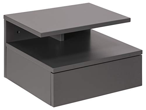 AC Design Furniture Fia Nachttisch mit 1 Schublade in Hellgrau, 1 Stück, Wandschrank im Minimalistischen Stil, Kleiner Nachtschrank zur Wandmontage, B: 35 x H: 22,5 x T: 32 cm von AC Design Furniture