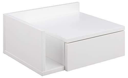 AC Design Furniture Fia weißer Nachttisch mit 1 Schublade, Weißer Wandschrank, minimalistischer Nachtschrank im Skandinavischen Stil, Wandregal mit Schublade, B: 40 x T: 32 x H: 16,5 cm, 1 Stk von AC Design Furniture
