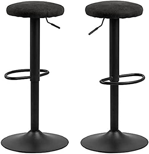 AC Design Furniture Finn Barhocker 2er Set, H: 82 x B: 40 x T: 40 cm, Anthrazit/Schwarz, Stoff/Metall, 2 Stk. von AC Design Furniture