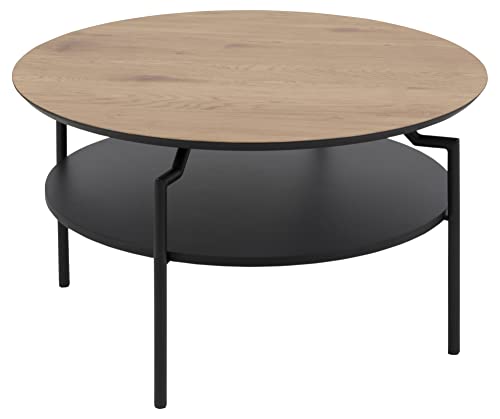 AC Design Furniture Gregor Couchtisch, B: 80 x H: 45 x T: 80 cm, Eiche/Schwarz, MDF,1 Stück von AC Design Furniture