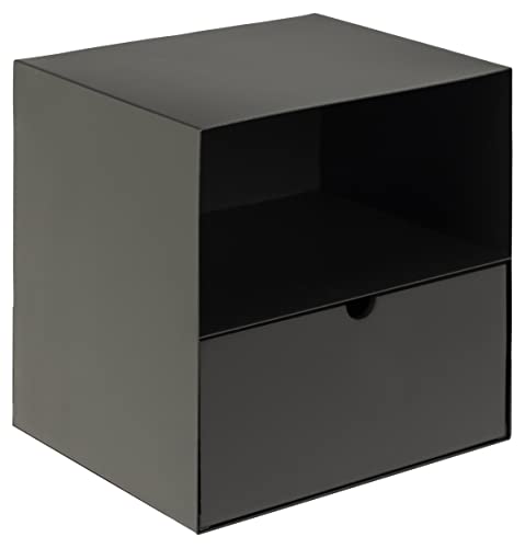 AC Design Furniture Jeppe Nachttisch, H: 30 x B: 30 x T: 25 cm, Schwarz, Metall/MDF, 1 Stk. von AC Design Furniture