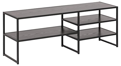 AC Design Furniture Jörn Asymmetrisches TV-Tisch mit 3 Ablagen, H: 46 x B: 120 x T: 33 cm, Schwarz Esche Optik/Schwarz, Holz/Metall, 1 Stk. von AC Design Furniture