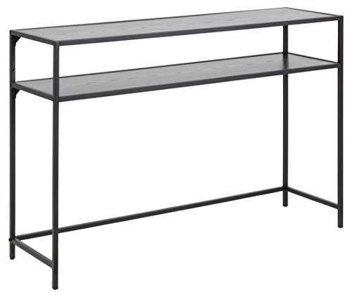 AC Design Furniture Jörn rechteckiger Konsolentisch mit 1 Ablage, L: 120 B: 35 H: 79 cm, Schwarze Esche-Optik/ Schwarz Metall, 1 Einheit von AC Design Furniture