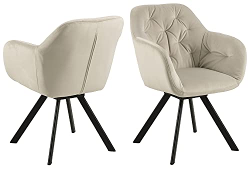 AC Design Furniture Kerstin Carver Esszimmerstuhl, H: 81,5 x B: 57,5 x T: 61,5 cm, Sand, Stoff/Metall, 1 Stk. von AC Design Furniture
