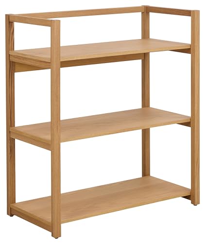 AC Design Furniture Lars rechteckig Regal, Korpus, 3 Böden und Gestell Eiche Ölbehandelt Furnier mit gerade Maserung, 80x40x93.3 cm, Natürlich von AC Design Furniture