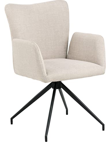 AC Design Furniture Laurikke Esszimmerstühle 2er Set in Beige, Küchenstühle mit Drehfunktion, Polsterstühle in Strukturiertem Stoff und Schwarzem Metallfuß, Elegante Akzentstühle, Esszimmermöbel AC Design Furniture Laurikke Esszimmerstühle 2er Set in Beige, Küchenstühle mit Drehfunktion, Polsterstühle in Strukturiertem Stoff und Schwarzem Metallfuß, Elegante Akzentstühle, Esszimmermöbel von AC Design Furniture