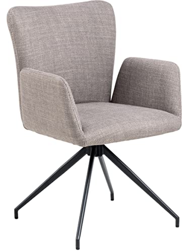 AC Design Furniture Laurikke Esszimmerstühle 2er Set in Hellgrau-Braun, Küchenstühle mit Drehfunktion, Polsterstühle in Strukturstoff und Schwarzem Metallfuß, elegante Akzentstühle, Esszimmermöbel AC Design Furniture Laurikke Esszimmerstühle 2er Set in Hellgrau-Braun, Küchenstühle mit Drehfunktion, Polsterstühle in Strukturstoff und Schwarzem Metallfuß, elegante Akzentstühle, Esszimmermöbel von AC Design Furniture