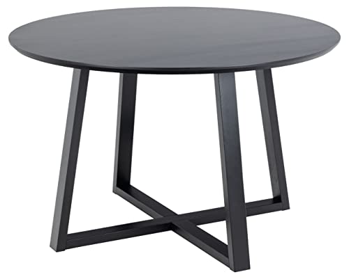 AC Design Furniture Malene Runder Esstisch für 4 Personen, Ø: 120 x H: 75 cm, Esszimmertisch mit Eichenfurnier und Gekreuztem Gestell in Schwarz, Esszimmermöbel Ganz in Schwarz AC Design Furniture Malene Runder Esstisch für 4 Personen, Ø: 120 x H: 75 cm, Esszimmertisch mit Eichenfurnier und Gekreuztem Gestell in Schwarz, Esszimmermöbel Ganz in Schwarz von AC Design Furniture