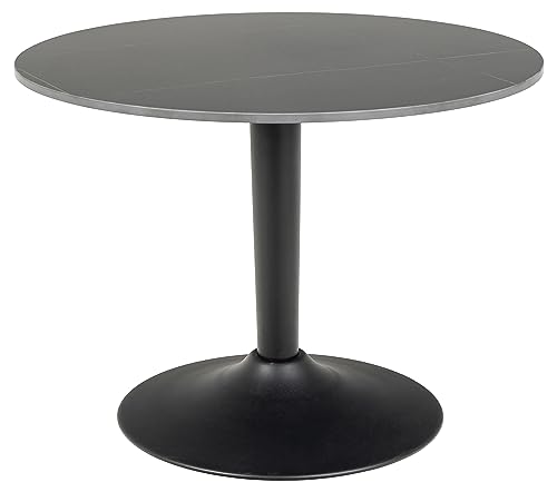 AC Design Furniture Marta Couchtisch in Schwarz, Runder Couchtisch, Hitze- und Kratzbeständige Keramikplatte, Trompetenfuß, Ø: 60 x H: 45 cm von AC Design Furniture