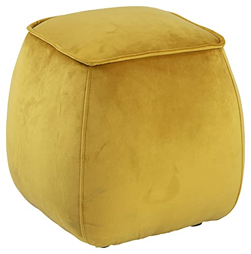 AC Design Furniture Mia rechteckige Ottomane, H: 40 x B: 40 x T: 40 cm, Gelb, Stoff, 1 Stk. von AC Design Furniture