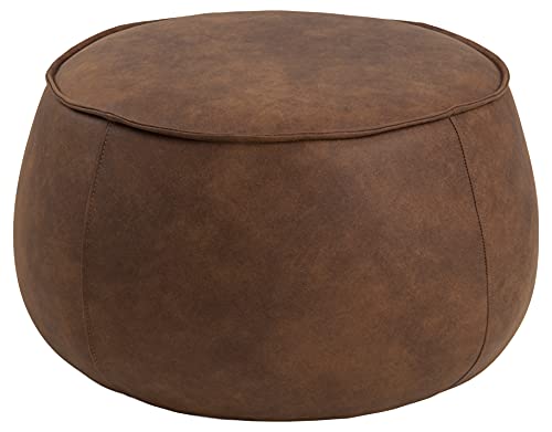AC Design Furniture Mia runde Ottomane, H: 34 x B: 60 x T: 60 cm, Ø: 60 cm, Kamel, Stoff, 1 Stk. von AC Design Furniture