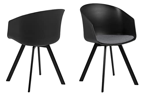 AC Design Furniture Morgen Stuhl, Grau, Kunststoff / Stoff, B: 51,5 x H: 80,7 x T: 54,5 cm, 2 Stück von AC Design Furniture