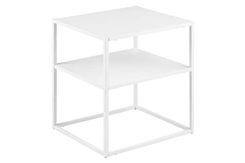 AC Design Furniture Nino Nachttisch, B: 45 x H: 50,5 x T: 40 cm, Weiss, Metall,1 Stück von AC Design Furniture