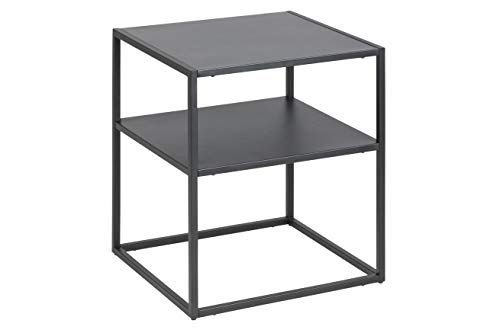 AC Design Furniture Nino Nachttisch mit Ablage, B: 45 x H: 50,5 x T: 40 cm, Schwarz, Metall, 1 Stk von AC Design Furniture