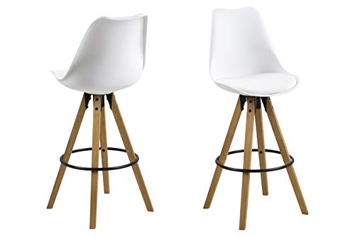 AC Design Furniture Nadia Barhocker, Sitzkissen 100% Polyurethan, Weiß, 55 x 48,5 x 111,5 cm von AC Design Furniture