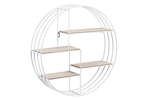 AC Design Furniture Nadine Rundes Wandregal aus Metall Weiß mit 4 Ablagen, Kleine Wanddeko, Weißes Schweberegal, Hängeregal im Industriestil, Ø: 10 x H: 45 cm, ‎72166 von AC Design Furniture