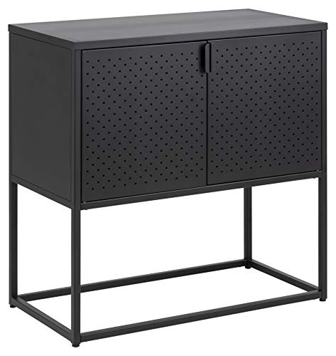 AC Design Furniture Nino Anrichte mit 2 Türen, B: 82 x H: 80 x T: 40 cm, Schwarz, Metall, 1 Stk von AC Design Furniture