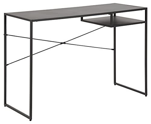 AC Design Furniture Norbert Schreibtisch, H: 75 x B: 110 x T: 45 cm, Schwarz, Metall, 1 Stk. von AC Design Furniture