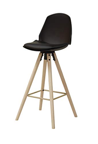 AC Design Furniture Omar Barhocker, schwarz, Kunststoff, B: 46,5 x H: 105,5 x T: 49 cm, 1 Stück von AC Design Furniture