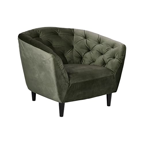 AC Design Furniture Ragnar Bequemer Sessel aus Waldgrünem Samtstoff, Chesterfield Sessel für das Wohnzimmer, B: 97 x H: 76 x T: 90 cm von AC Design Furniture