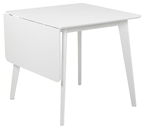 AC Design Furniture Roxanne Esstisch für 4 Personen in Weiß, Ausziehbarer Küchentisch Weiß, Moderner Retro Stil für Esszimmer, Esstisch Eckig, B: 80/120 x H: 76 x T: 80 cm von AC Design Furniture