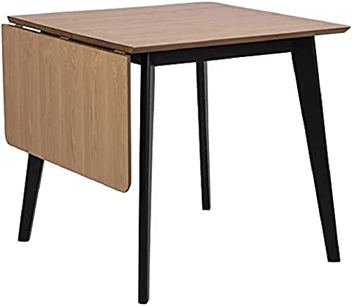 AC Design Furniture Roxanne Esstisch schwarz für 4 Personen, Ausziehbarer Küchentisch Wildeiche und Schwarz, Moderner Retro Stil für Esszimmer, Esstisch Eckig, B: 80 x T: 80 x H: 76 cm von AC Design Furniture