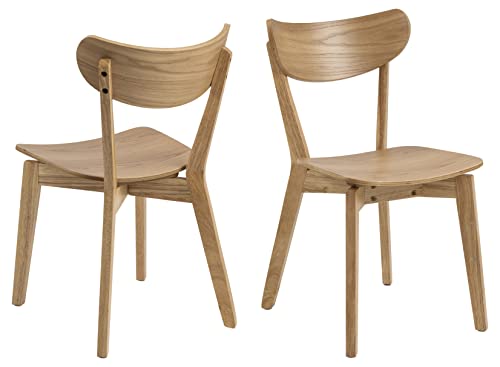 AC Design Furniture Roxanne Esszimmerstühle 2er Set, H: 79,5 x B: 45 x T: 55 cm, Eichen Look, Holz, Eiche von AC Design Furniture