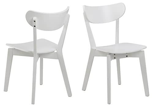 AC Design Furniture Roxanne Esszimmerstühle 2er Set, H: 79,5 x B: 45 x T: 55 cm, Weiß, Holz, 2 Stk. von AC Design Furniture