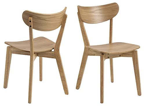 AC Design Furniture Roxanne Esszimmerstühle 2er Set, H: 79,5 x B: 45 x T: 55 cm, Eichen Look, Holz von AC Design Furniture